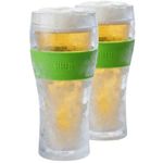 Frozen Pint Beer Glasses - Freezable Mugs Freeze Chiller, Birthday Gifts Him, Men, Dad, Guys, Cooling Cups 12oz Unbreakable Acrylic, Double Walled Insulated Glass Gift, Iced Coffee Tumbler, 2 Set