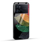 NDCOM for iQOO 9 Pro 5G Back Cover Colorful Leaf Printed Glass Case