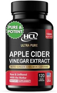 Organic Apple Cider Vinegar Capsules 1500 mg Extract with The Mother - Extra Strength Raw Apple Cider Pills w Ginger Cayenne Cinnamon - Natural Detox Potent Digestion Cleansing System ACV Supplement