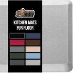 GORILLA GRIP Cushioned Anti Fatigue Mats for Kitchen Floor, Ergonomic Standing Office Desk Mat, Waterproof Scratch Resistant Pebbled Top, Supportive Comfort Padded Rugs, 20x32, 3/4" Thick, Light Gray