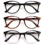 3 Pack Reading Glasses for Women and Men Spring Hinge Stylish Readers Black/Tortoise Readers for Men and Women (Mix Color, 2.50, x)