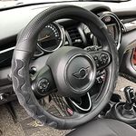 PINCTROT Steering Wheel Cover Great Grip with 3D Honeycomb Anti-Slip Design, Universal 14.5-15 Inch (All Black)