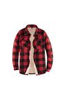 ThCreasa Womens Sherpa Fleece Lined Flannel Shirt Jacket Warm Button Up Plaid Shirt Jac (Sherpa Fleece Throughout), Red, Medium