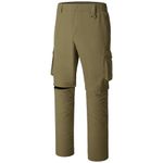 BASSDASH Men’s Outdoor Quick Dry Convertible Pants Zip-Off Water Resistant Lightweight Fishing Hiking Cargo Shorts UPF50+, Brown, 36W x 30L