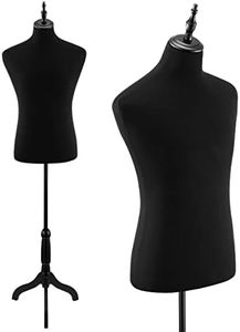 Luxsuite Male Mannequin Stand Dress Form Mannequin Torso Adjustable Height 155-174cm Dressmakers Dummy Mannequin Shop Window Display Tripod Base Black