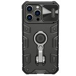 Nillkin Case for Apple iPhone 14 Pro Max (6.7" Inch) CamShield Armor Pro Camera Slider Military 180° Rotate Ring Stand Wireless Charging TPU + PC Kickstand Black