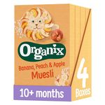 Organix Banana, Peach & Apple Organic Muesli, 10+ Months, 200 g Box (Pack of 4)