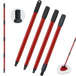 Mop Handle Replacement for Ocedar 4 Section Mop Replace Handle Compatible with O-Cedar Spin Mop Refills and Brooms,O cedar Mop Stick for Floor Clean, 30" to 58",American Thread Joint,Sturdy Iron Stick