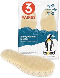biped 3 paires de semelles hiver avec laine d'agneau - Semelles chaudes pour chaussures - Semelles extra douces pour femmes et hommes z2389(38)