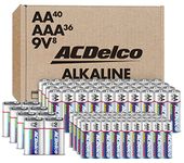 ACDelco AA, AAA, 9-Volt Combo Pack, 40-AA, 36-AAA, 8-9V Batteries, Alkaline Batteries