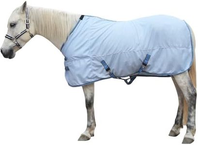 LEAFOREST Horse Mesh Fly Sheets - Lightweight Breathable Standard Neck UV Protection Sheet Blue, 81IN