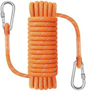 NorthPada Static Outdoor Climbing Rope, Nylon Heavy Duty Rope, Arborist Tree Work Rope, Marine Anchor Boat Rope, Rappelling Emergency Rope, Swing Rope, 1/2 in (12 mm) x 65 ft (20 Meters) Orange