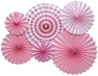 Pop The Party Paper Decorations Pink Paper Fans Decorations for Birthday Decoration Items for Girls