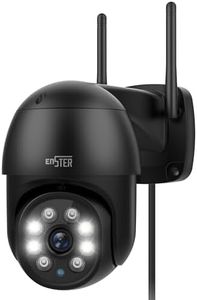 ENSTER 2.5K 4MP Camara Vigilancia WiFi Exterior, 2,4Ghz/5Ghz WiFi PTZ IP Cámara Exterior con Detección Humana Seguimiento Automático, Visión Nocturna en Color