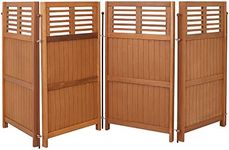 Sunnydaze 44" H Folding Outdoor Wood Privacy Screen - Portable Outdoor Privacy Screen for The Patio or Deck