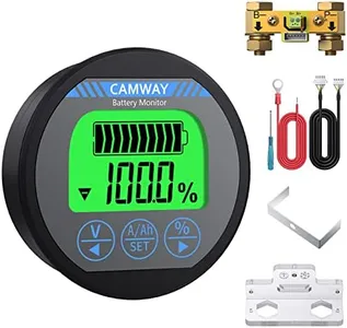 CAMWAY Battery Monitor 8-120V 0-500A Voltmeter Ammeter Voltage Current Meter Backlight Waterproof Auto Car Motor Boat Caravan RV Motorhome Golf Cart,etc