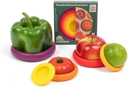 Food Huggers 5pc Reusable Silicone Food Savers | BPA Free & Dishwasher Safe | Fruit & Vegetable Produce Storage for Onion, Tomato, Lemon, Banana, Cans & More | Round, Autumn Harvest