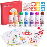 JoyCat Washable Dot Markers for Kids,8 Colors 2 fl.oz Non Toxic Dot Paint Markers with 10 Coloring Activity Paper & 6 Stencils, Bingo Daubers Markers for Toddler Arts and Crafts Kits Supplies…