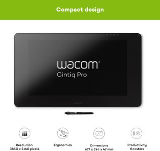 Wacom Cintiq Pro 24 Drawing Tablet – 24" Pen Display for Artists