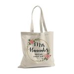 Print Maniacs Teacher Tote Shopping Book Bag Assistant Carrier Reuse School Pupil Student Thank you Gift Present (Flower-Important Stuff)