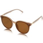 SOJOS Classic Round Sunglasses for Women Men Retro Vintage Large Plastic Frame BLOSSOM SJ2067 with Brown Frame/Brown Lens