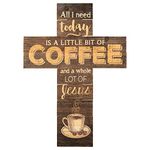 P. Graham Dunn All I Need is Coffee and Jesus Dark 14 x 10 Wood Wall Art Cross Plaque