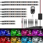 Nilight 8PCS Motorcycle RGB Led Lig