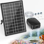 POPOSOAP 8W Solar Pond Aerator, Air Pump with Solar & Battery Dual Power, 24H Continuous Aeration, 3 Working Modes for Small Pond, Fish Pond, Fish Tank
