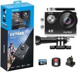 AKASO EK7000 4K30FPS Action Camera with 64GB microSDXC Memory Card - 20MP Ultra HD Underwater Camera 170 Degree Wide Angle 98FT Waterproof Camera with Accessory Kit