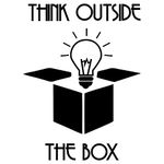 ANFRJJI Think Outside The Box - Inspirational Quotes Wall Stickers (18" x 24") - PVC Removable Decals for Children's Learning and Success (Black-JWH333-Think)