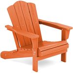 KINGYES Folding Adirondack Chair, HDPE All-Weather Folding Adirondack Chair, Orange