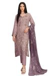 Yami fashion women's faux georgette with heavy embroidery and hand work semi stitched multi color designer pakistani salwar suit (Peach)