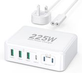 225W USB C Fast Charger 6 Port Compact PD GaN Fast Charger Charging Station Block USB C Laptop Power Adapter Compatible with MacBook Pro/Air iPad Pro iPhone Galaxy S23 Note 20 Pixel LG