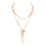 Hand Knotted Beads Endless Long Statement Necklace - Handmade Versatile Beaded Strand Lariat Multi Layer Infinity Wrap 60" Sparkly Faceted Crystal Rondelle, Faux Pearl, Glass, Stone, No Gemstone