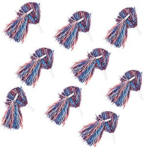 Red, White and Blue Pom Poms, 12 Pieces - Fourth of July and Cheer Party Supplies