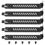 Micro Traders 5pcs Alloy Steel PCI Slot Cover Bracket Full Profile Expansion Slot Cover Plate Black with Screws for PC Case Airflow and Dustproof, 120x20x12mm