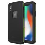 LifeProof FRĒ Series Waterproof Case for iPhone X (ONLY) - Retail Packaging - NIGHT LITE (BLACK/LIME)