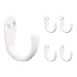 Franklin Brass B59103M-W-C Single Prong Robe Hook, White, (5 Pack)