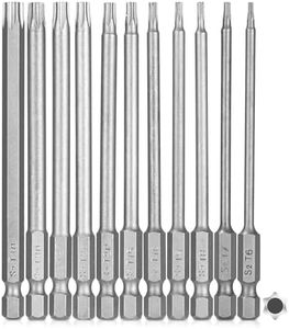 11 Pezzi Cacciaviti Torx Set, Torx Lunghe Set 100mm, Punta Magnetici Bit, Magnetiche Torx Lunghe Set 1/4" Inserti Torx, T6-T40 Cacciavite Torx Bit