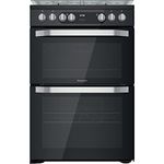 60cm Double Oven Dual Fuel Cooker with Assisted Cleaning - Black