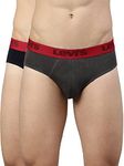 Levi's Men's Cotton Blend Style #066 Active Regular Fit (Pack of 2) (#066-ACTIVE Brief-DGM,Navy BZER-P2_Dark Grey Melange, Blazer_M)