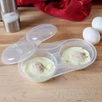 Home-X - Microwave Egg Poacher, Easy-To-Use Dishwasher-Safe Poached Egg Maker for Fast, Low-Calorie Breakfasts, Lunches and Dinner, Cooks Two Eggs at Once