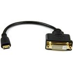 8in Mini HDMI to DVI-D Adapter M/F - 8 inch Mini HDMI to DVI Cable - Connect a Mini HDMI Tablet or Laptop to a DVI-D Display