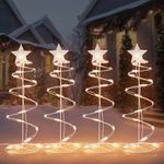 4 Packs Outdoor Spiral Lighted Chri