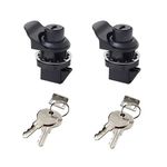 HOWDIA 2Pcs Push Button Lock Glove Box Latch, Tool Box Latch for Truck Tool Box Lock Replacement, Golf Push Cart Accessories, Marine Glove Box Plastic Tool Box Truck, Press The Switch