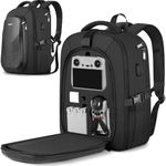 PEKREWS Mini 3 / Mini 3 Pro Case, Waterproof Hard Carrying Case Portable Travel Large Drone Bag Backpack Compatible with DJI Mini 3 Pro with RC Controller, Fly More Combo and Accessories, Black