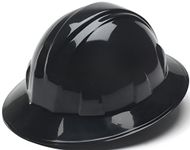 Pyramex Black Full Brim Style 4 Point Ratchet Suspension Hard Hat