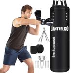 Punching Bag Boxing for Adult Unfilled: JanTeelGO 4ft Heavy Bag with Gloves | Hanging Chains | Hand Wraps - Boxing Bag for MMA Kickboxing Boxing Karate Home Gym Training