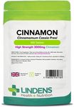 Lindens - Cinnamon 3000mg Tablets - 100 Pack - UK Made - Super Concentrated 30X Extract Equivalent to Half A Teaspoon of Cinnamon Spice - Letterbox Friendly, Vegan