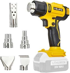 HILIPE Cordless Heat Gun for DeWALT 20v Battery,Lithium Hot Air Gun, 5 Nozzle Attachments,2-Temp Setting Max 1022°F(550°C),Heat Gun for Shrink Wrapping, Tube Bending (Tool Only, NO Battery)